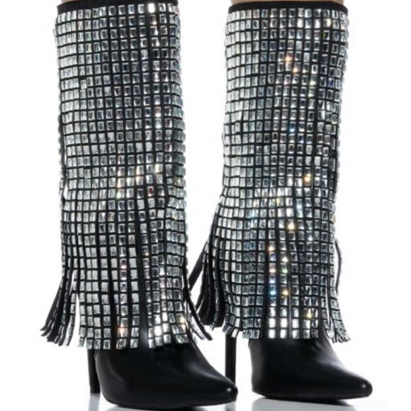 AZALEA WANG " SPECTACULAR VIBES " EMBELLISHED BOOT(BRAND NEW !!!!!!!!!!!!!! - Picture 1 of 7